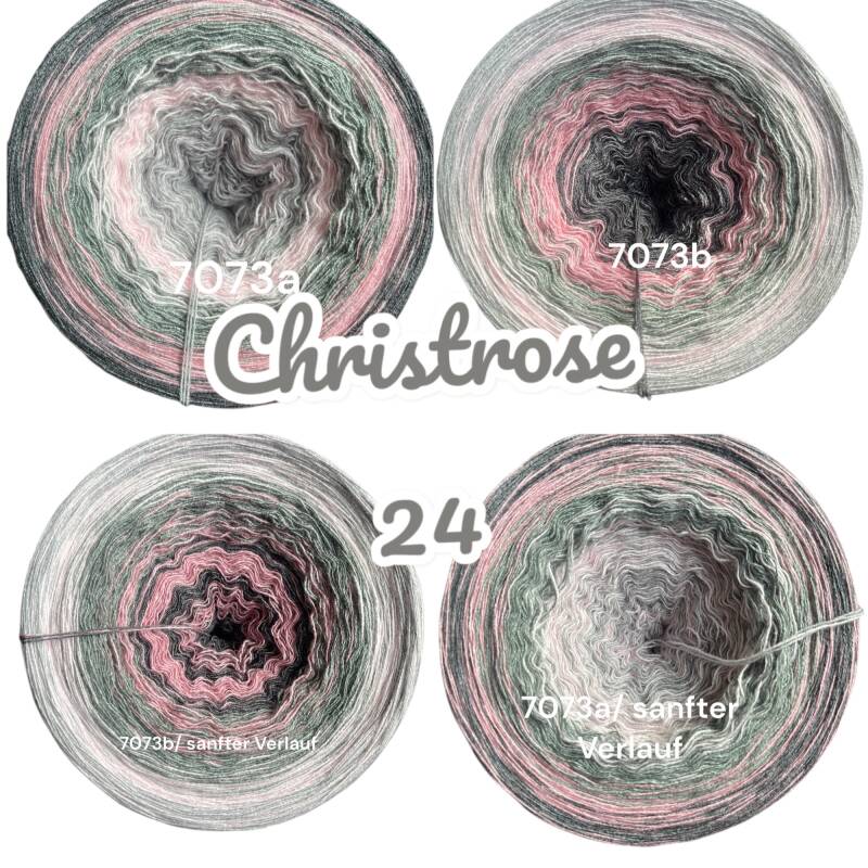 Blütenzauber - Christrose - 7073 - Bobbel mit Farbverlauf - 3, 4 oder 5 Fäden, auch als Pullover- oder Decken Set