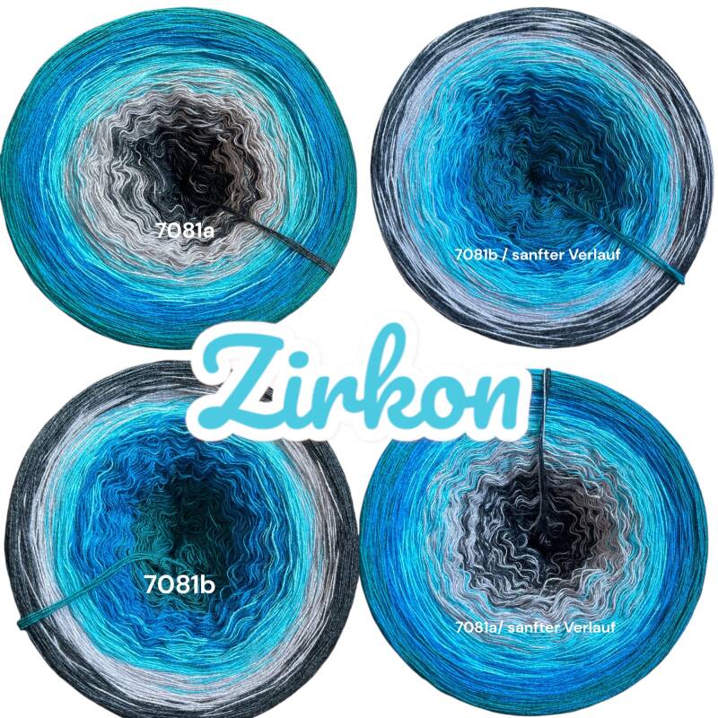 Edelsteine - Zirkon - 7081 - Bobbel mit Farbverlauf - 3, 4 oder 5 Fäden, auch als Pullover- oder Decken Set