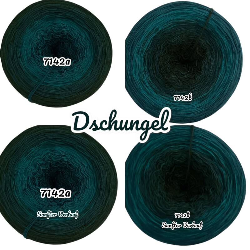 Wald / Natur - Dschungel - 7142 - Bobbel mit Farbverlauf - 3, 4 oder 5 Fäden, auch als Pullover- oder Decken Set