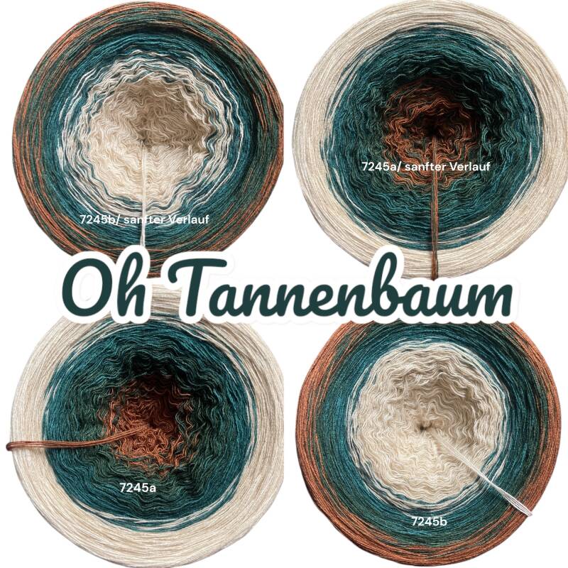 Advent & Weihnachten - Oh Tannenbaum - 7245 - Bobbel mit Farbverlauf - 3, 4 oder 5 Fäden, auch als Pullover- oder Decken Set