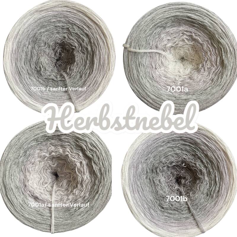 Herbstfarben - Herbstnebel - 7001 - Bobbel mit Farbverlauf - 3, 4 oder 5 Fäden, auch als Pullover- oder Decken Set