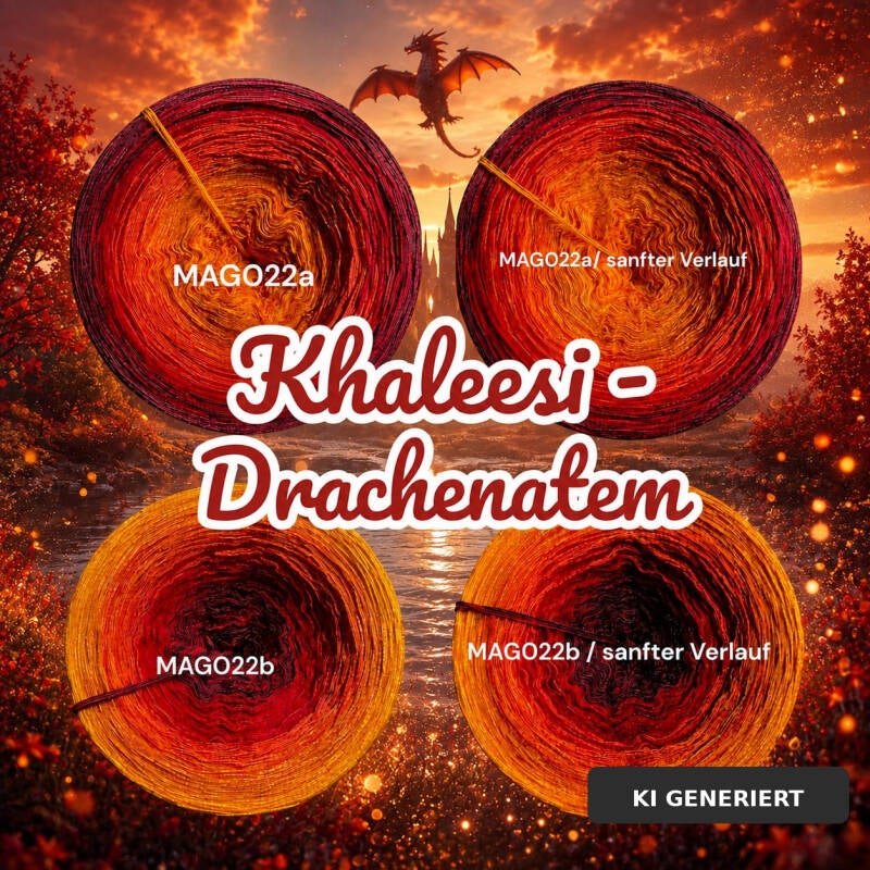Khaleesi - Drachenatem - MAG022 - Bobbel mit Farbverlauf - 3, 4 oder 5 Fäden, auch als Pullover- oder Decken Set