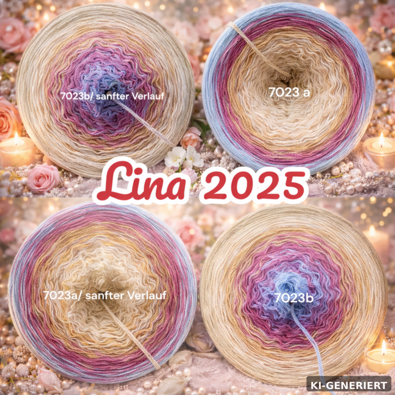 Ich passe zu allem - Lina 2025 - 7023 - Bobbel mit Farbverlauf - 3, 4 oder 5 Fäden, auch als Pullover- oder Decken Set