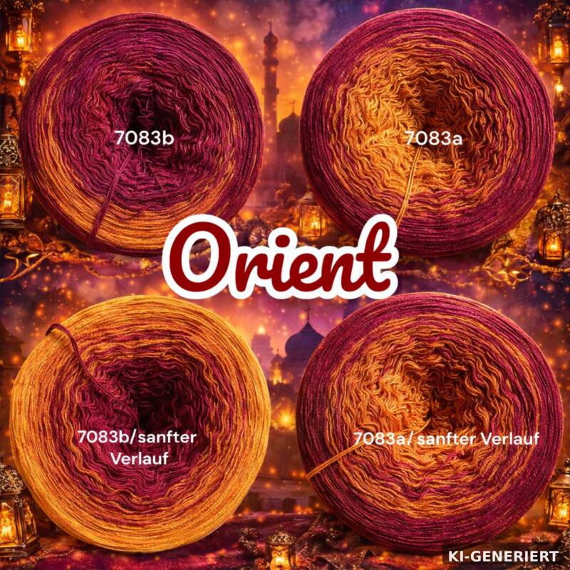 Orient / Morgenland - Orient - 7083 - Bobbel mit Farbverlauf - 3, 4 oder 5 Fäden, auch als Pullover- oder Decken Set