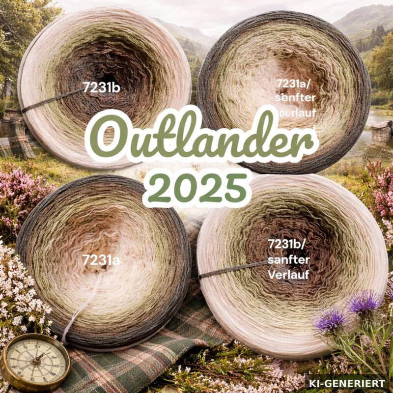 Scottish Highlands - Outlander 2025 - 7231 - Bobbel mit Farbverlauf - 3, 4 oder 5 Fäden, auch als Pullover- oder Decken Set