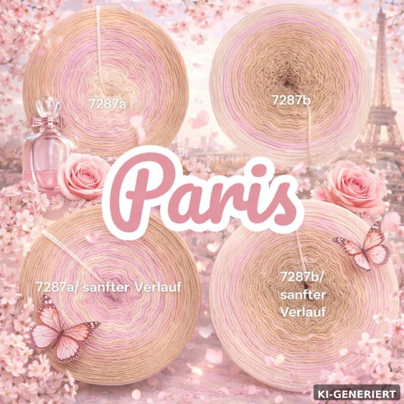 French Kiss - Paris - 7287 - Bobbel mit Farbverlauf - 3, 4 oder 5 Fäden, auch als Pullover- oder Decken Set