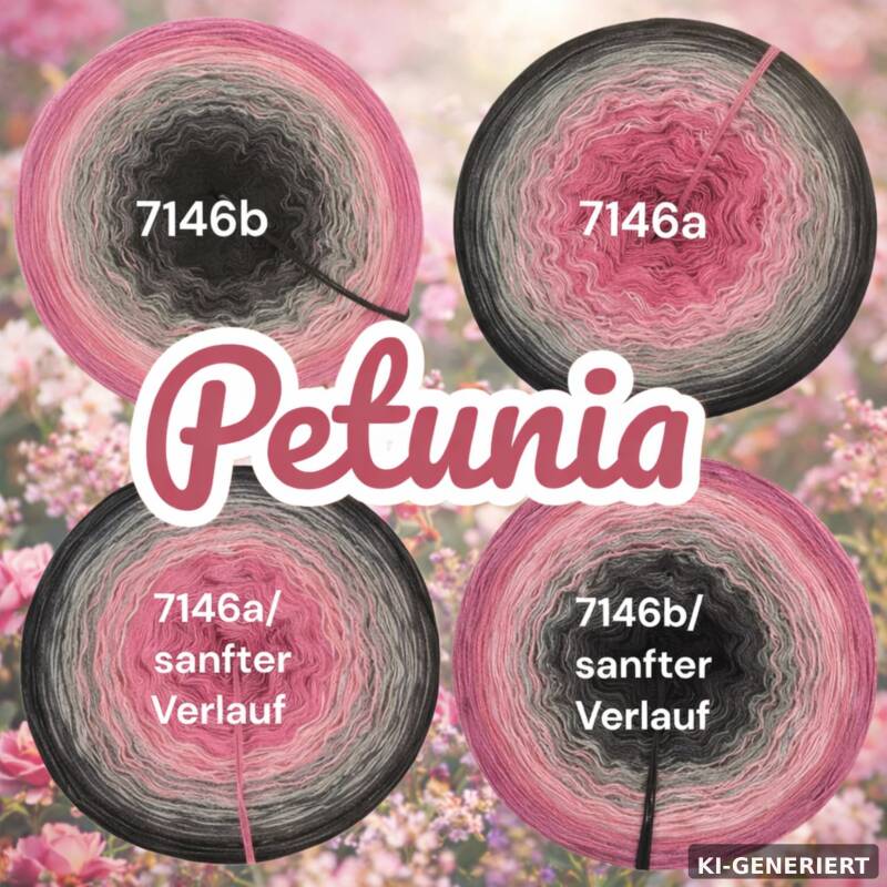 Blütenzauber - Petunia - 7146 - Bobbel mit Farbverlauf - 3, 4 oder 5 Fäden, auch als Pullover- oder Decken Set