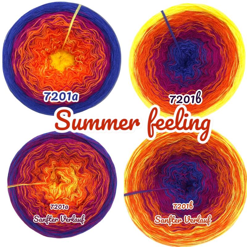 Sommersonne - Summer feeling - 7201 - Bobbel mit Farbverlauf - 3, 4 oder 5 Fäden, auch als Pullover- oder Decken Set
