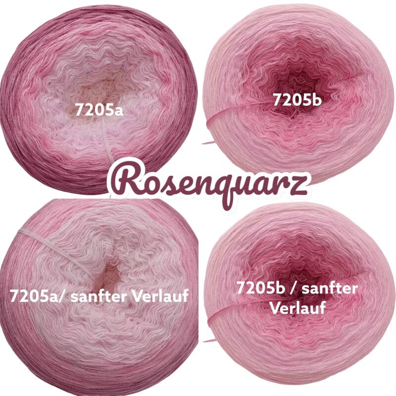 Edelsteine - Rosenquarz - 7205 - Bobbel mit Farbverlauf - 3, 4 oder 5 Fäden, auch als Pullover- oder Decken Set