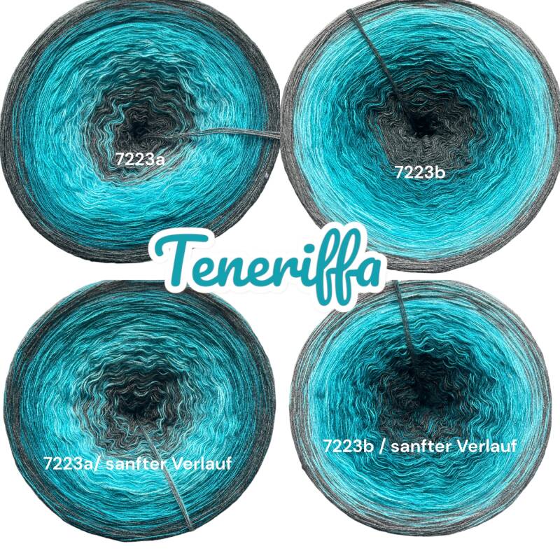 Inseln / Urlaub / Reiseorte - Teneriffa - 7223 - Bobbel mit Farbverlauf - 3, 4 oder 5 Fäden, auch als Pullover- oder Decken Set