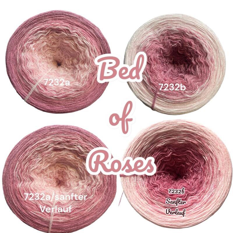Rosen - Bed of Roses - 7232 - Bobbel mit Farbverlauf - 3, 4 oder 5 Fäden, auch als Pullover- oder Decken Set
