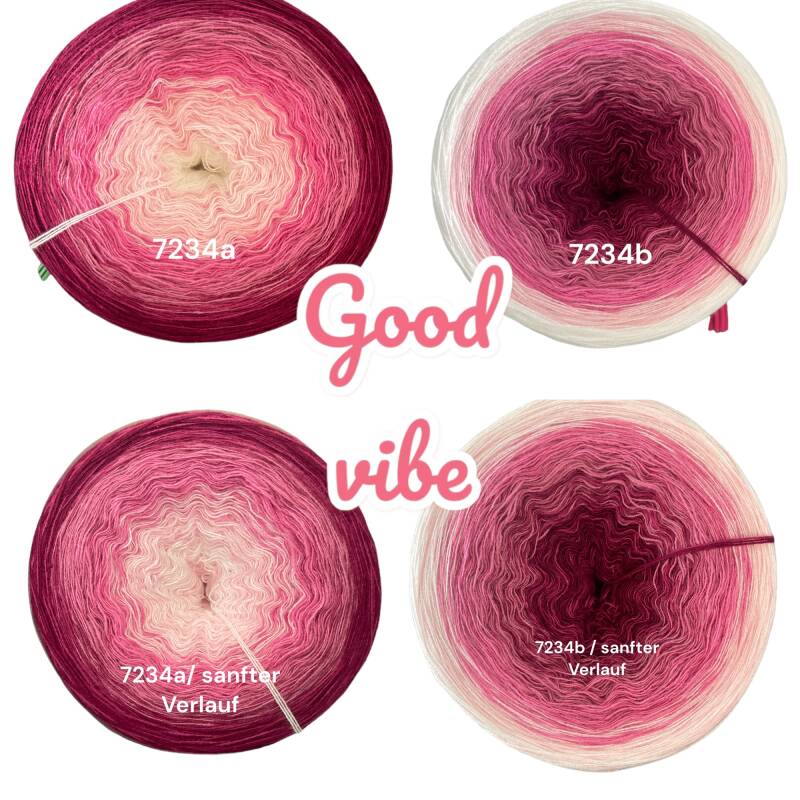 Kann Spuren von Glück erhalten - Good vibe - 7234 - Bobbel mit Farbverlauf - 3, 4 oder 5 Fäden, auch als Pullover- oder Decken Set