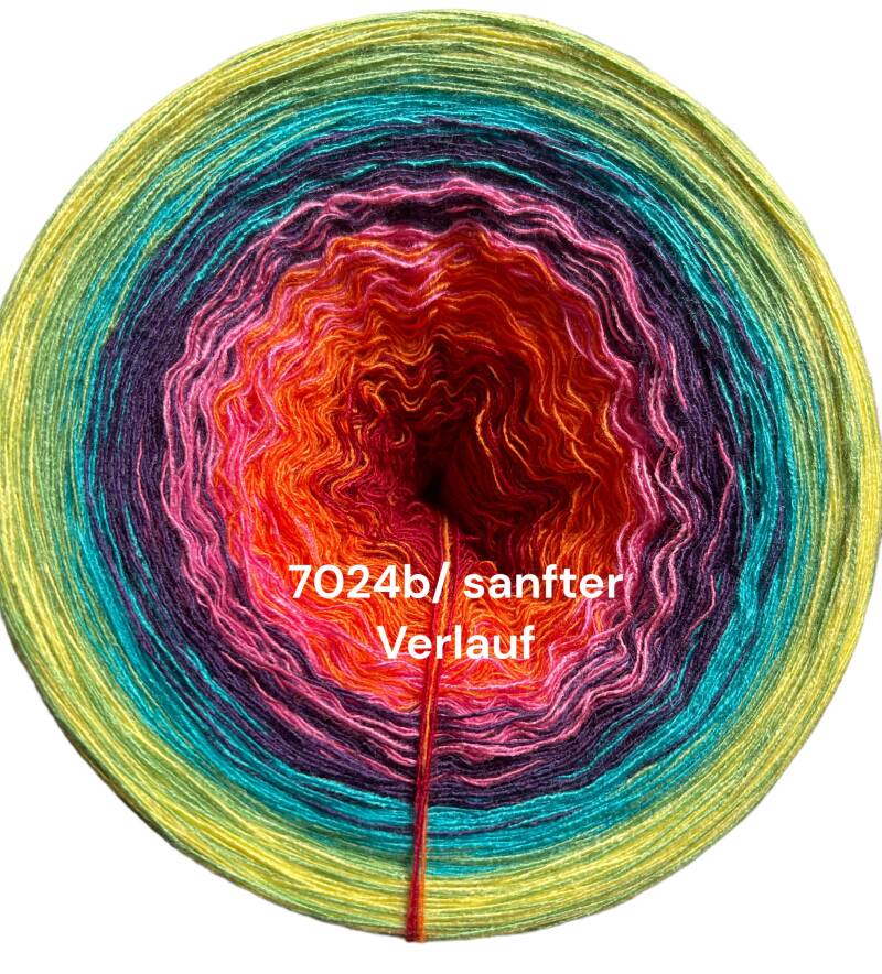 Frühlingserwachen - Holi (trad. indisches Frühlingsfest) - 7024 - Bobbel mit Farbverlauf - 3, 4 oder 5 Fäden, auch als Pullover- oder Decken Set