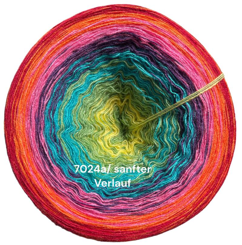Frühlingserwachen - Holi (trad. indisches Frühlingsfest) - 7024 - Bobbel mit Farbverlauf - 3, 4 oder 5 Fäden, auch als Pullover- oder Decken Set