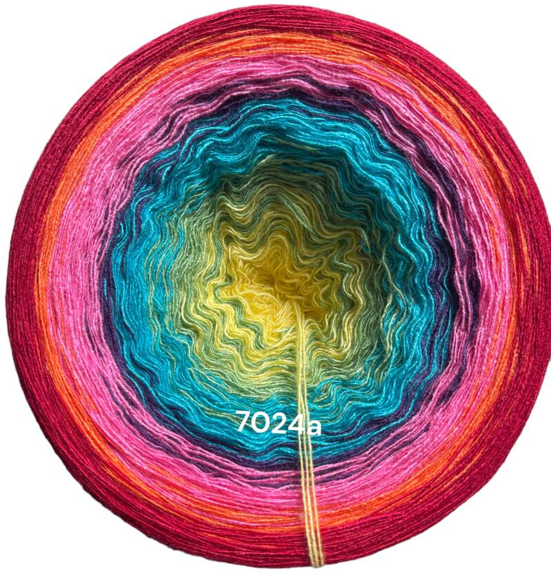 Frühlingserwachen - Holi (trad. indisches Frühlingsfest) - 7024 - Bobbel mit Farbverlauf - 3, 4 oder 5 Fäden, auch als Pullover- oder Decken Set