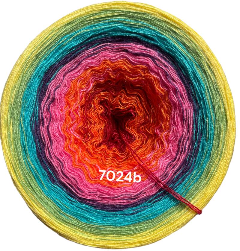 Frühlingserwachen - Holi (trad. indisches Frühlingsfest) - 7024 - Bobbel mit Farbverlauf - 3, 4 oder 5 Fäden, auch als Pullover- oder Decken Set