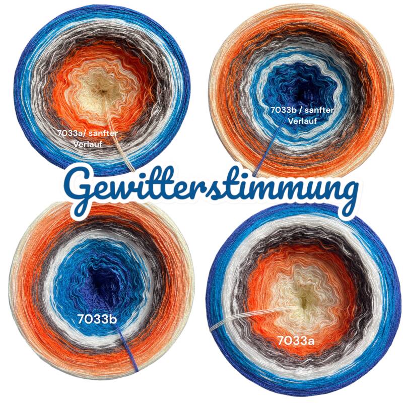 Schmuddelwetter - Gewitterstimmung - 7033 - Bobbel mit Farbverlauf - 3, 4 oder 5 Fäden, auch als Pullover- oder Decken Set