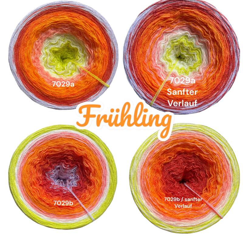 Frühlingserwachen - Frühling - 7029 - Bobbel mit Farbverlauf - 3, 4 oder 5 Fäden, auch als Pullover- oder Decken Set