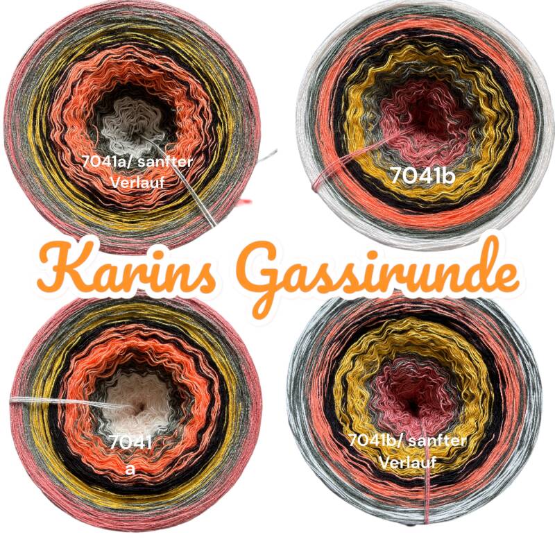 Wald / Natur - Karins Gassirunde - 7041 - Bobbel mit Farbverlauf - 3, 4 oder 5 Fäden, auch als Pullover- oder Decken Set