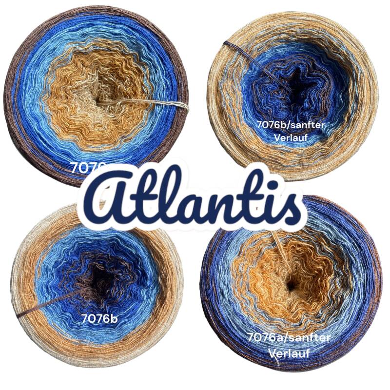 Meer / Ozean / Tiefsee - Atlantis - 7076 - Bobbel mit Farbverlauf - 3, 4 oder 5 Fäden, auch als Pullover- oder Decken Set