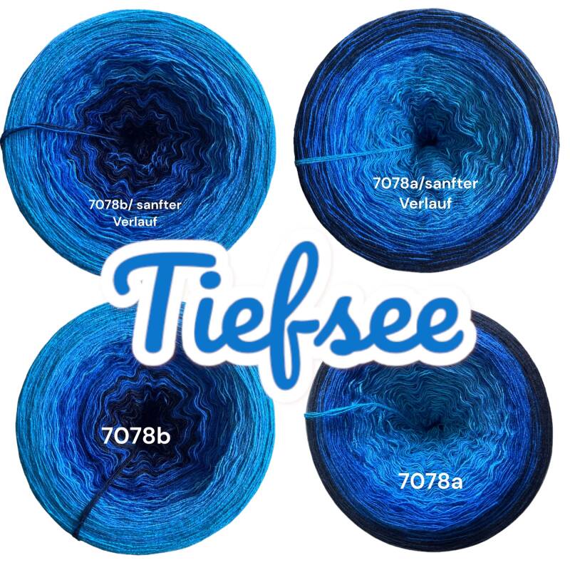 Meer / Ozean / Tiefsee - Tiefsee - 7078 - Bobbel mit Farbverlauf - 3, 4 oder 5 Fäden, auch als Pullover- oder Decken Set