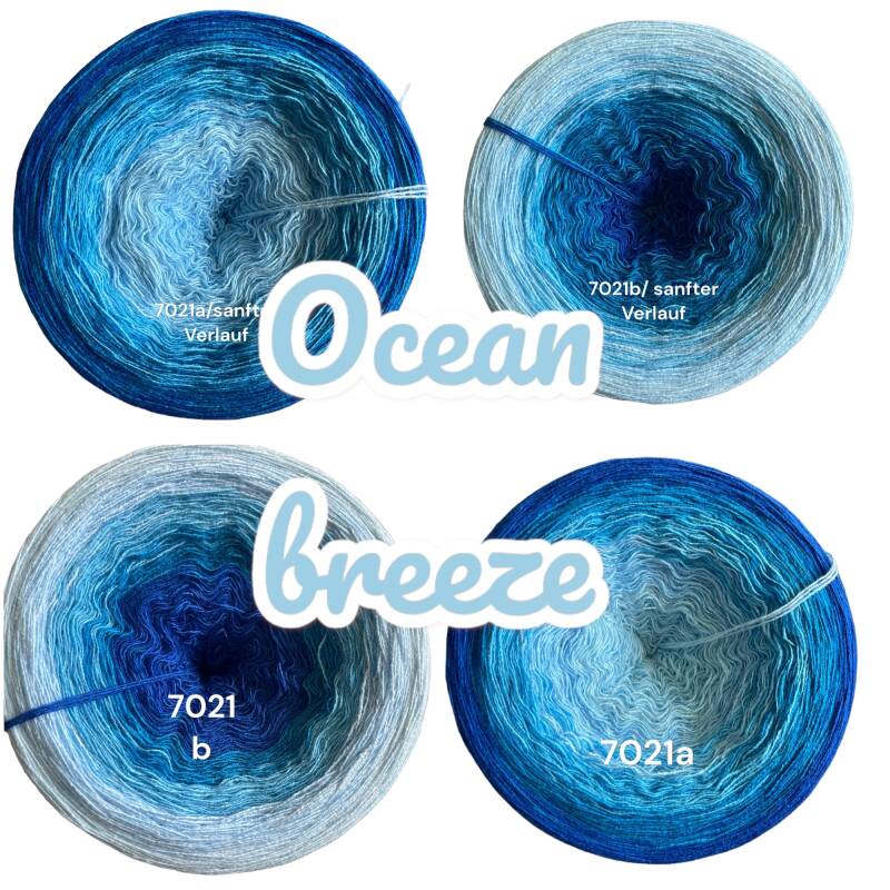 Meeresbrise - Ocean breeze - 7021 - Bobbel mit Farbverlauf - 3, 4 oder 5 Fäden, auch als Pullover- oder Decken Set