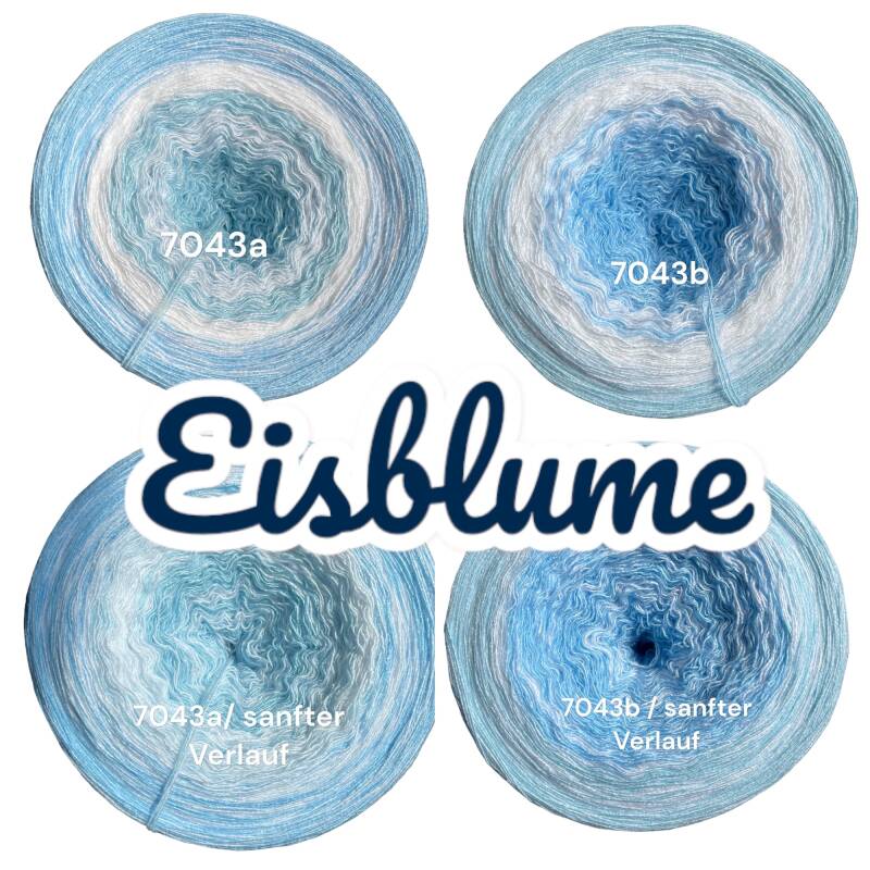 Winter / Eis / Schnee - Eisblume - 7043 - Bobbel mit Farbverlauf - 3, 4 oder 5 Fäden, auch als Pullover- oder Decken Set