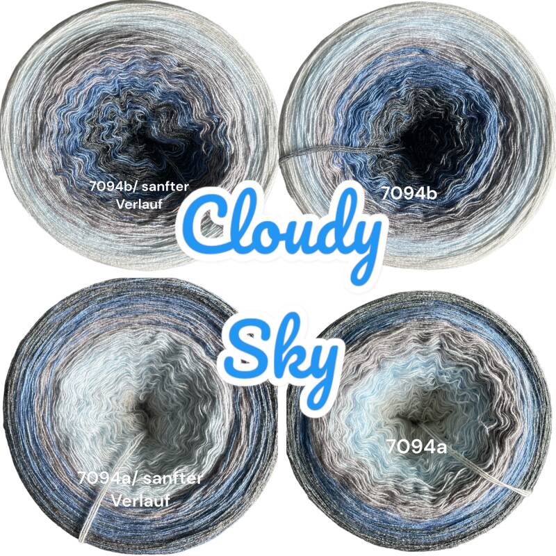 Himmel / Wolken - Cloudy Sky - 7094 - Bobbel mit Farbverlauf - 3, 4 oder 5 Fäden, auch als Pullover- oder Decken Set