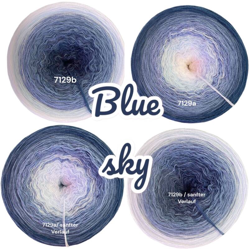 Himmel / Wolken - Blue Sky - 7129 - Bobbel mit Farbverlauf - 3, 4 oder 5 Fäden, auch als Pullover- oder Decken Set