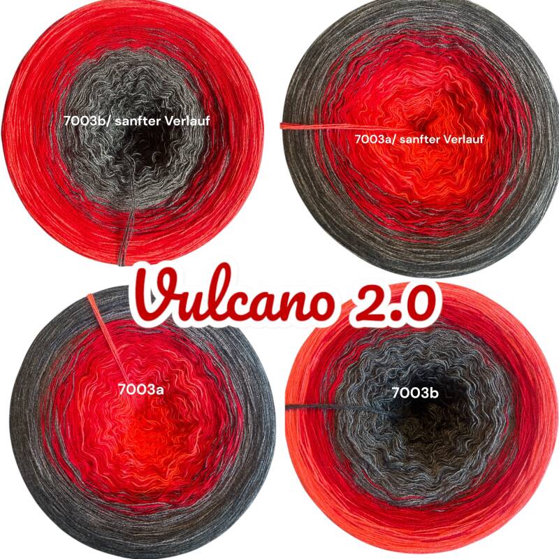Höllenfeuer - Vulcano 2.0 - 7003 - Bobbel mit Farbverlauf - 3, 4 oder 5 Fäden, auch als Pullover- oder Decken Set