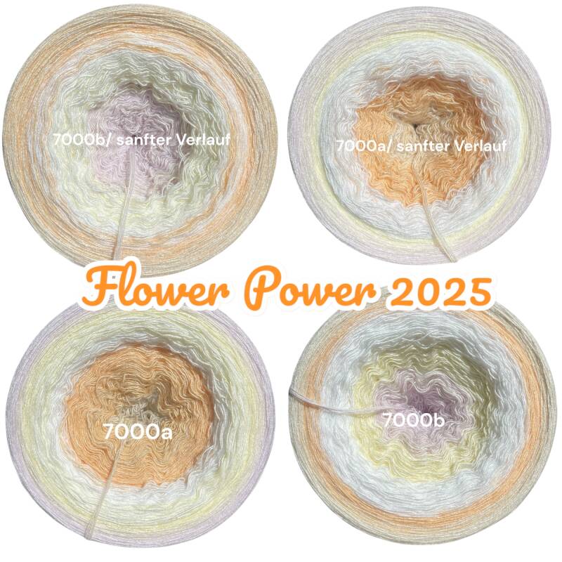 Blütenzauber - Flower Power 2025 - 7000 - Bobbel mit Farbverlauf - 3, 4 oder 5 Fäden, auch als Pullover- oder Decken Set