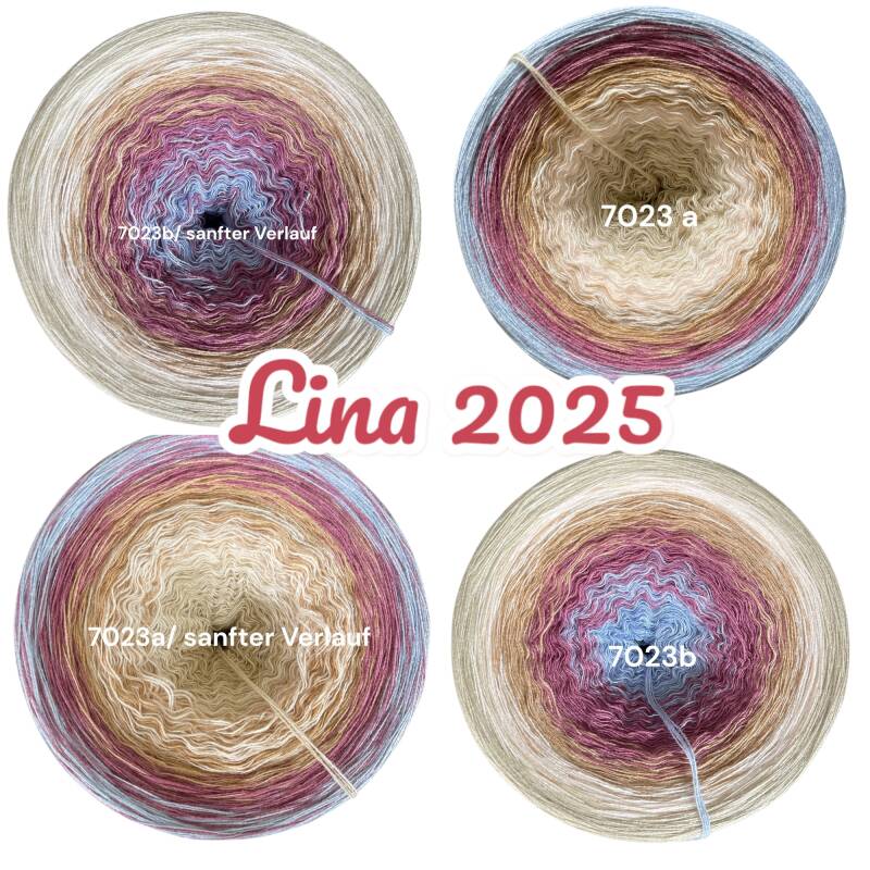 Ich passe zu allem - Lina 2025 - 7023 - Bobbel mit Farbverlauf - 3, 4 oder 5 Fäden, auch als Pullover- oder Decken Set