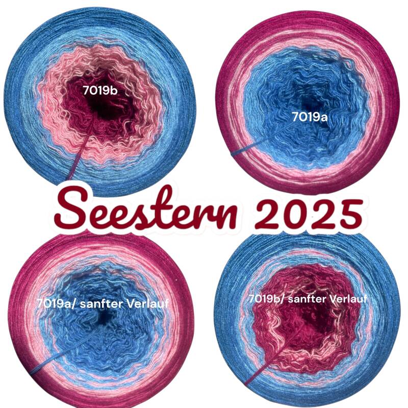Meer / Ozean / Tiefsee - Seestern 2025  - 7019  -Bobbel mit Farbverlauf - 3, 4 oder 5 Fäden, auch als Pullover- oder Decken Set