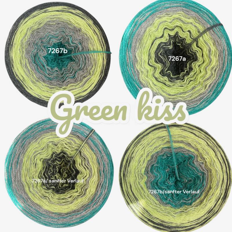 Wald / Natur - Green kiss - 7267 - Bobbel mit Farbverlauf - 3, 4 oder 5 Fäden, auch als Pullover- oder Decken Set