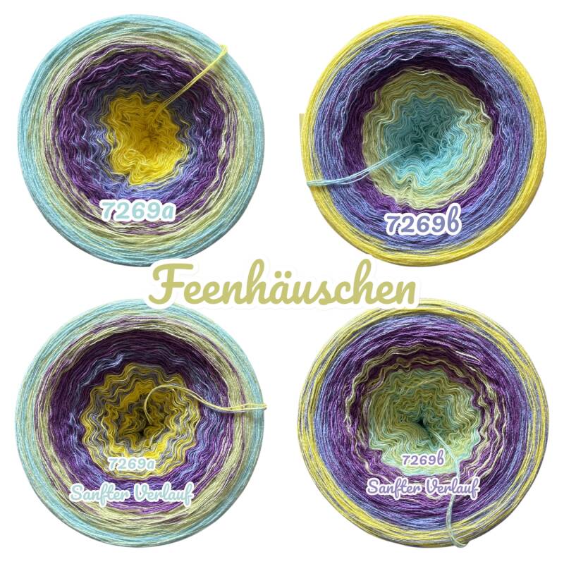 Fantasy & Zauberwelten - Feenhäuschen - 7269 -  Bobbel mit Farbverlauf - 3, 4 oder 5 Fäden, auch als Pullover- oder Decken Set