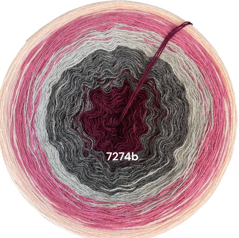 Rosen - Rosengarten - 7274 - Bobbel mit Farbverlauf - 3, 4 oder 5 Fäden, auch als Pullover- oder Decken Set