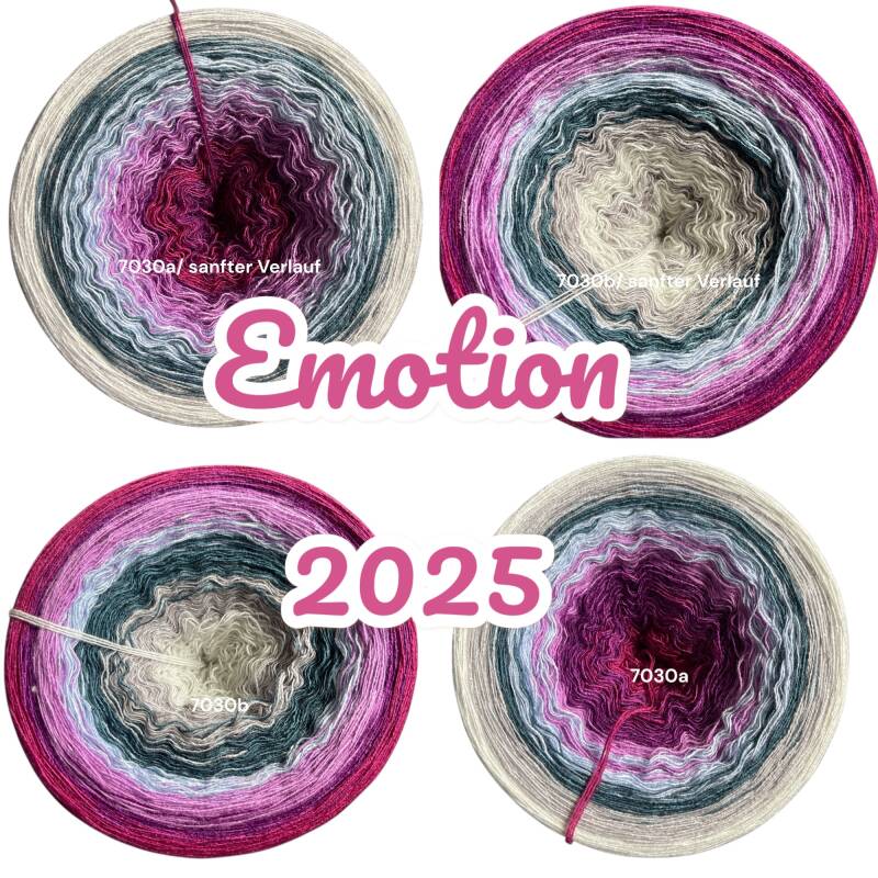 Drama in 5 Akten - Emotion 2025 - 7030 - Bobbel mit Farbverlauf - 3, 4 oder 5 Fäden, auch als Pullover- oder Decken Set