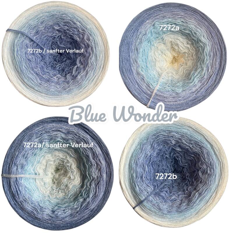 Himmel / Wolken - Blue wonder - 7272 - Bobbel mit Farbverlauf - 3, 4 oder 5 Fäden, auch als Pullover- oder Decken Set