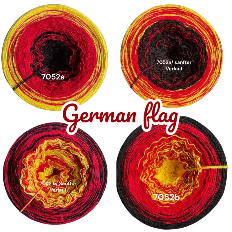 German flag - 7052 - Bobbel mit Farbverlauf - 3, 4 oder 5 Fäden, auch als Pullover- oder Decken Set