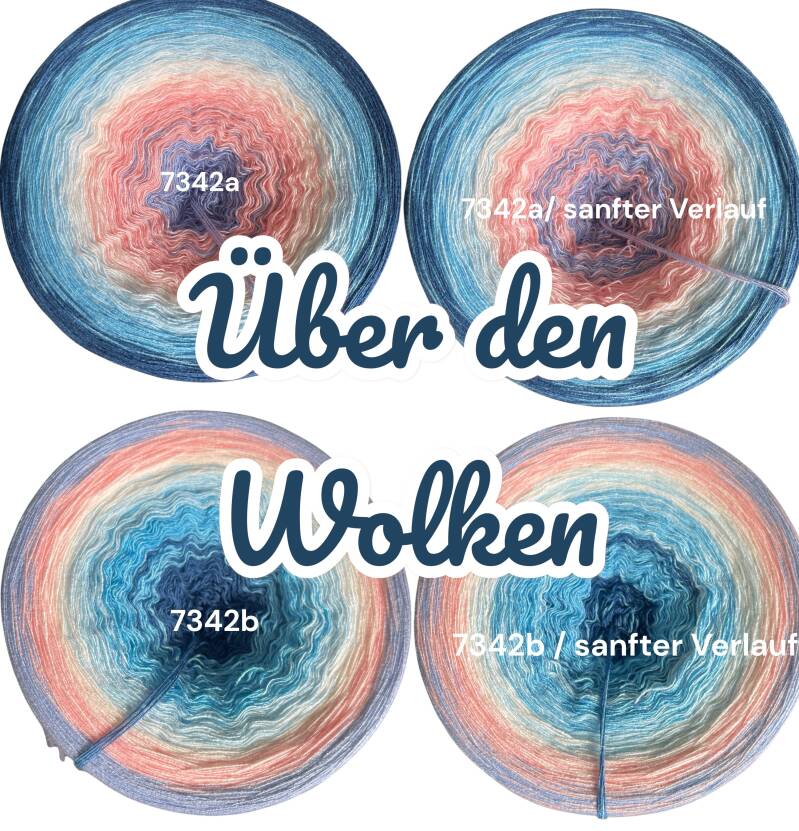 Über den Wolken - 7342 - Bobbel mit Farbverlauf - 3, 4 oder 5 Fäden, auch als Pullover- oder Decken Set