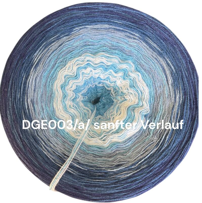 Baronin Blaublut - Blauer Saphir - DGE003 - Bobbel mit Farbverlauf - 3, 4 oder 5 Fäden, auch als Pullover- oder Decken Set