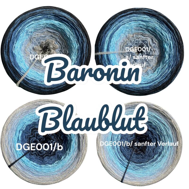 Baronin Blaublut - DGE001 - Bobbel mit Farbverlauf - 3, 4 oder 5 Fäden, auch als Pullover- oder Decken Set