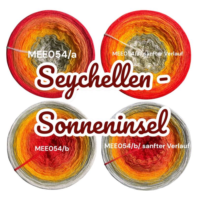 Seychellen-Sonneninsel - MEE054 - Bobbel mit Farbverlauf - 3, 4 oder 5 Fäden, auch als Pullover- oder Decken Set