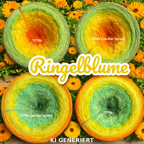Blütenzauber - Ringelblume - 7279 - Bobbel mit Farbverlauf - 3, 4 oder 5 Fäden, auch als Pullover- oder Decken Set