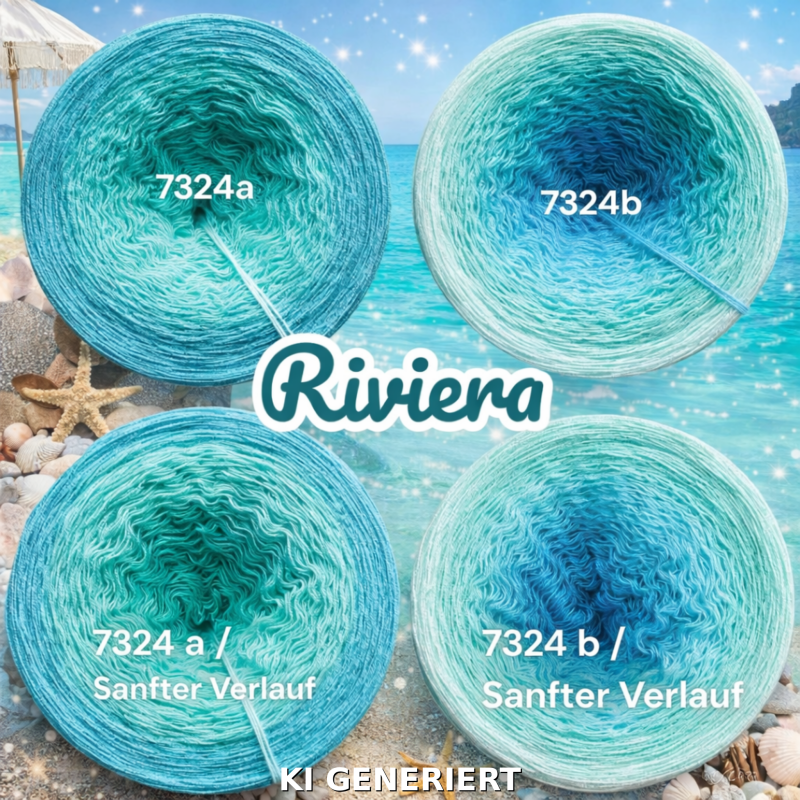 Küste & Meer - Riviera - 7324 - Bobbel mit Farbverlauf - 3, 4 oder 5 Fäden, auch als Pullover- oder Decken Set