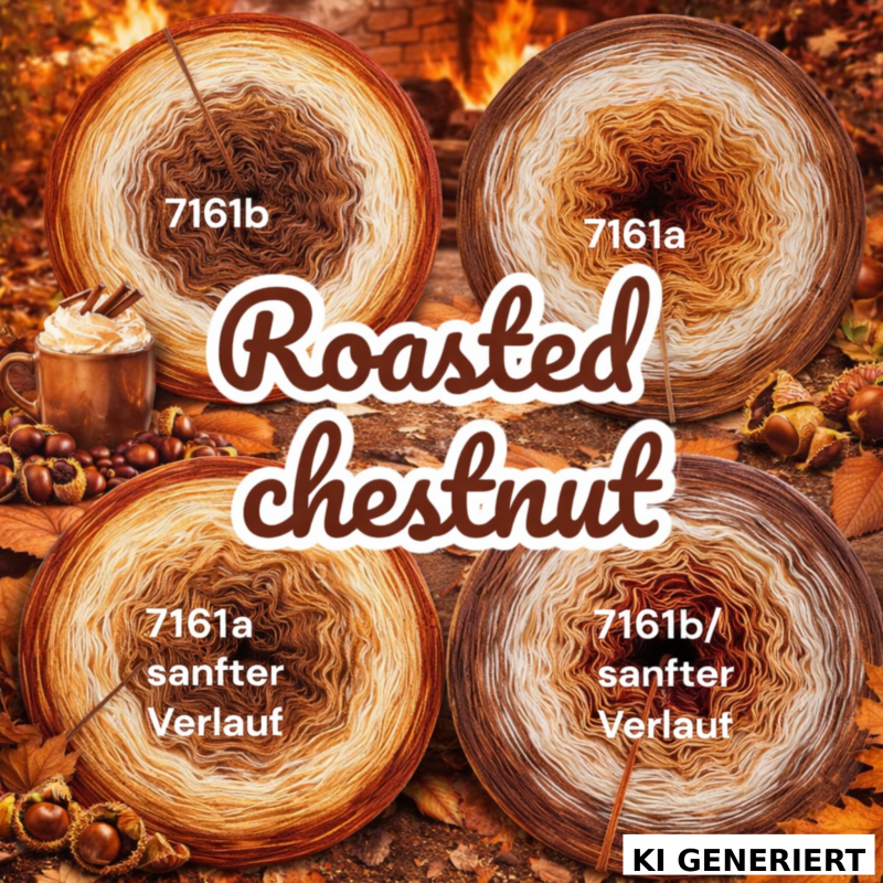Herbstfeuer - Roasted Chestnut - 7161  - Bobbel mit Farbverlauf - 3, 4 oder 5 Fäden, auch als Pullover- oder Decken Set