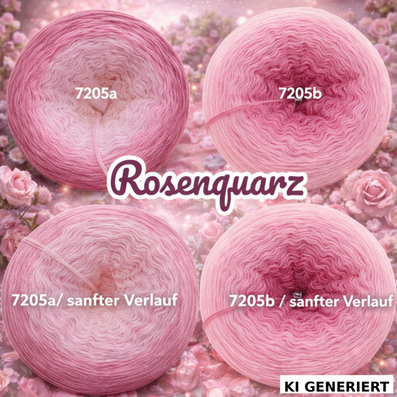 Edelsteine - Rosenquarz - 7205 - Bobbel mit Farbverlauf - 3, 4 oder 5 Fäden, auch als Pullover- oder Decken Set
