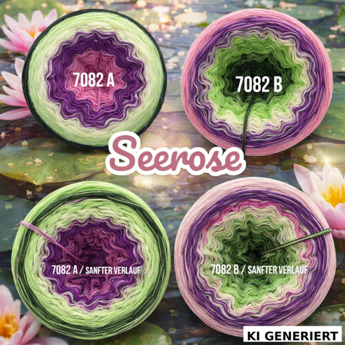 Blütenzauber - Seerose - 7082 - Bobbel mit Farbverlauf - 3, 4 oder 5 Fäden, auch als Pullover- oder Decken Set