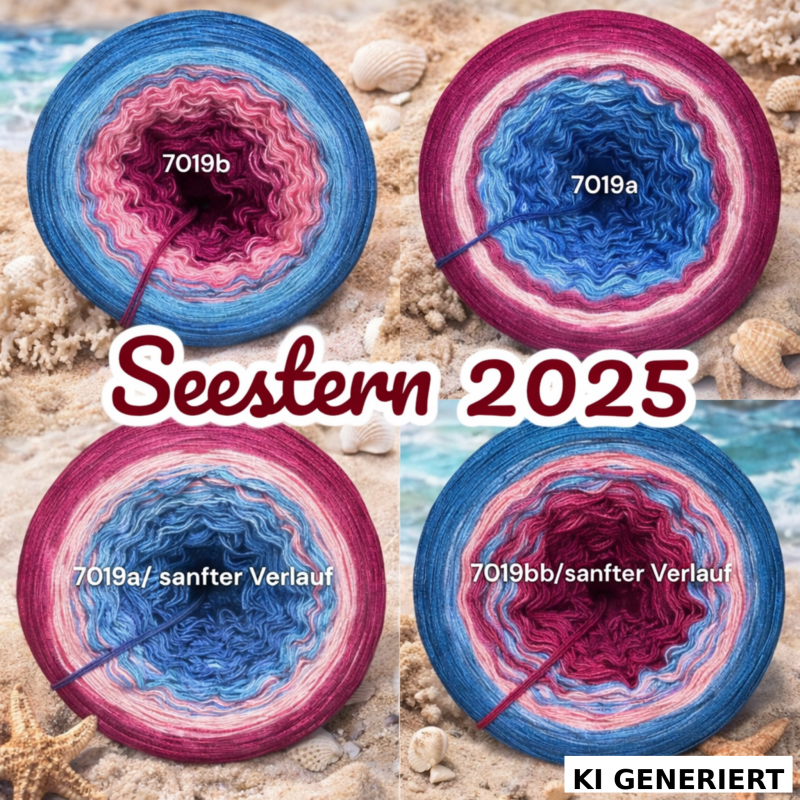 Meer / Ozean / Tiefsee - Seestern 2025  - 7019  -Bobbel mit Farbverlauf - 3, 4 oder 5 Fäden, auch als Pullover- oder Decken Set