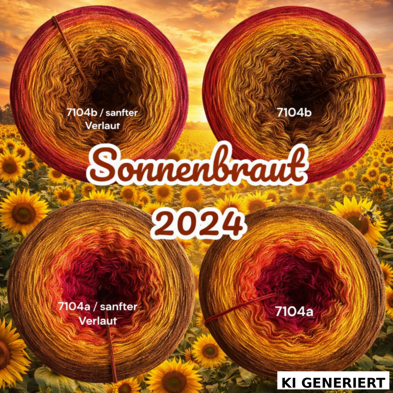 Sonne / Licht - Sonnenbraut 2024 - 7104 - Bobbel mit Farbverlauf - 3, 4 oder 5 Fäden, auch als Pullover- oder Decken Set